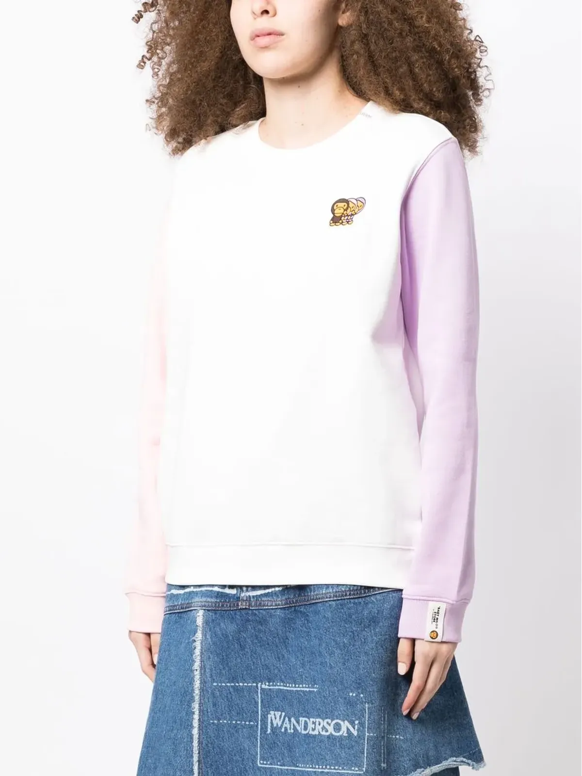 A BATHING APE® ロゴ刺繍カラー・ブロック スウェットシャツ - 画像3