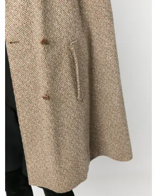 A.N.G.E.L.O. Vintage Cult 1960s ベージュ系ヘリンボーン柄 ケープ風コート - サムネイル5
