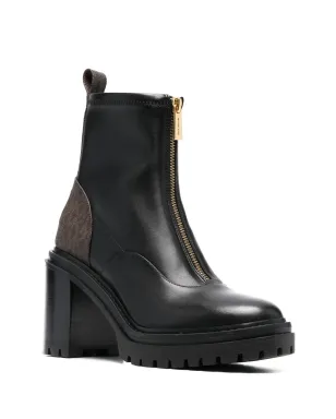 Michael Michael Kors ロゴプリント レザー アンクルブーツ - ブラック - サムネイル2
