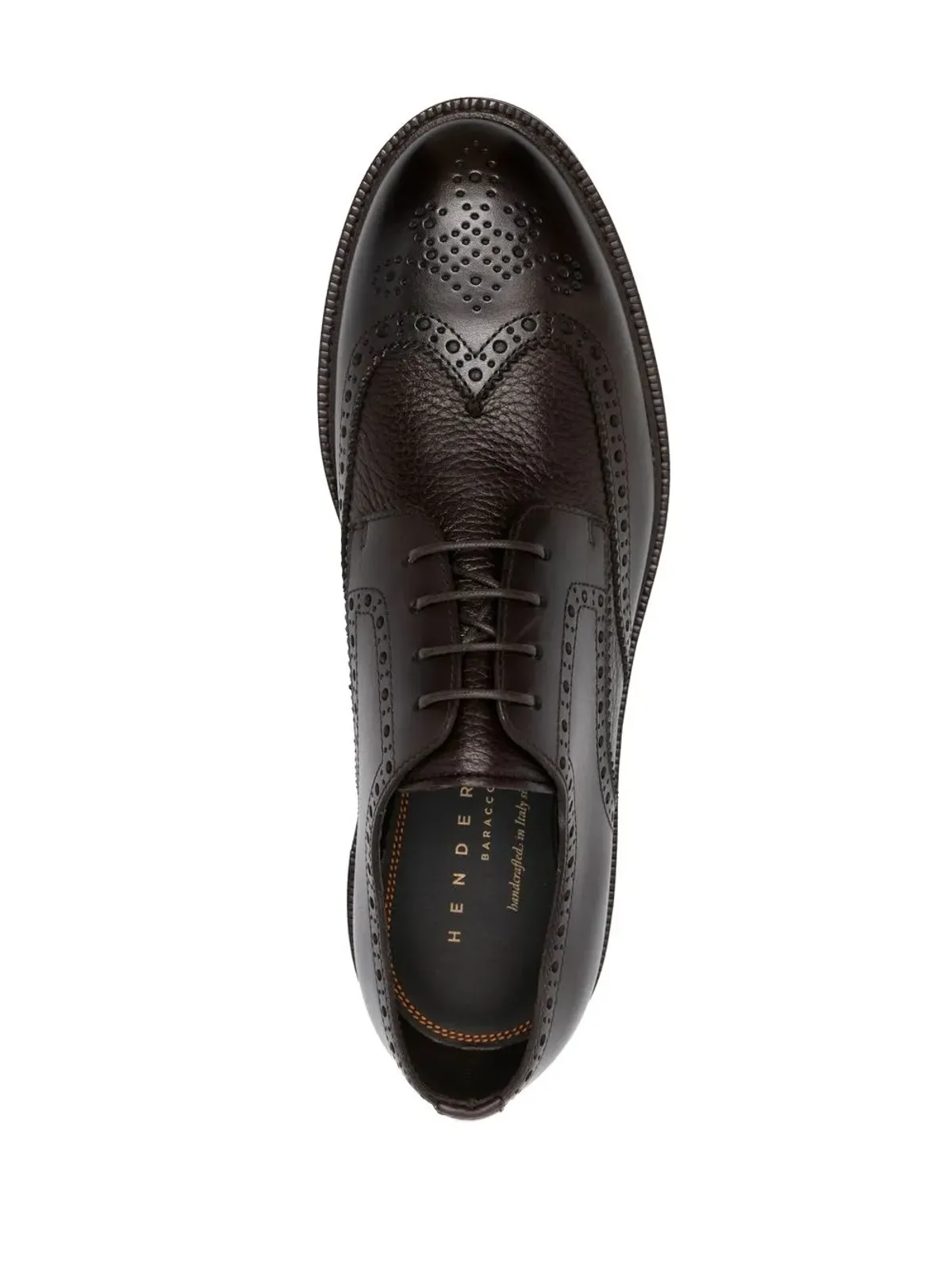 Henderson Baracco perforated leather derby shoes - Brown - 画像4