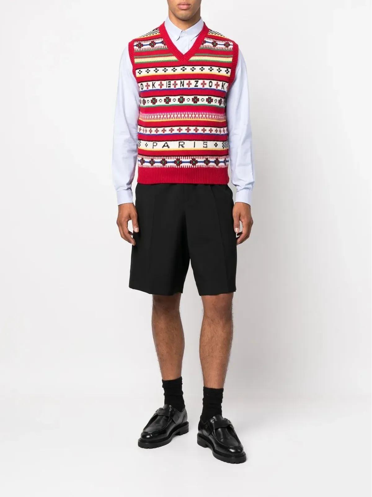 Kenzo Vネック フェアアイルニットベスト - 画像2