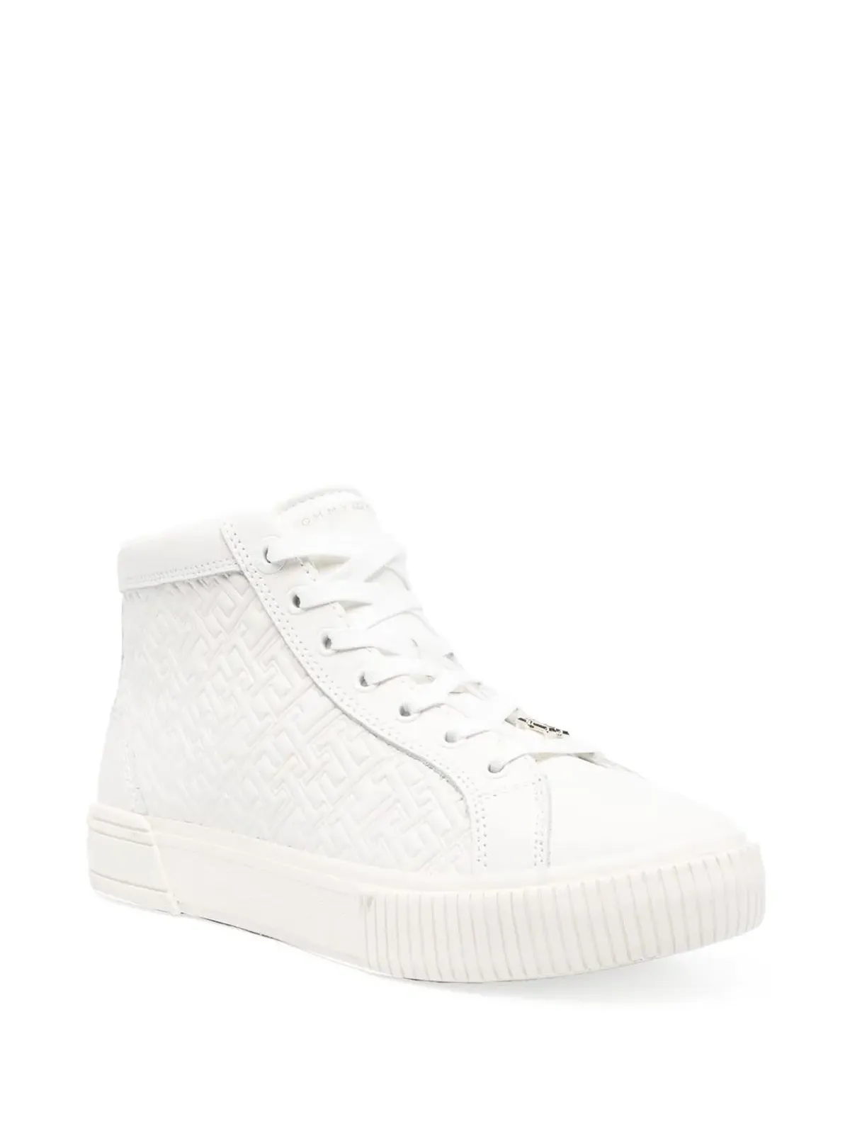 Tommy Hilfiger エンボス加工のモノグラム ハイトップスニーカー - Neutrals - 画像2