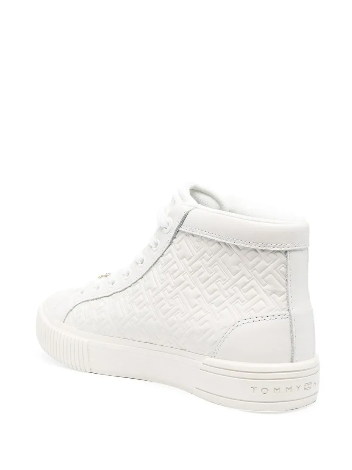 Tommy Hilfiger エンボス加工のモノグラム ハイトップスニーカー - Neutrals - 画像3