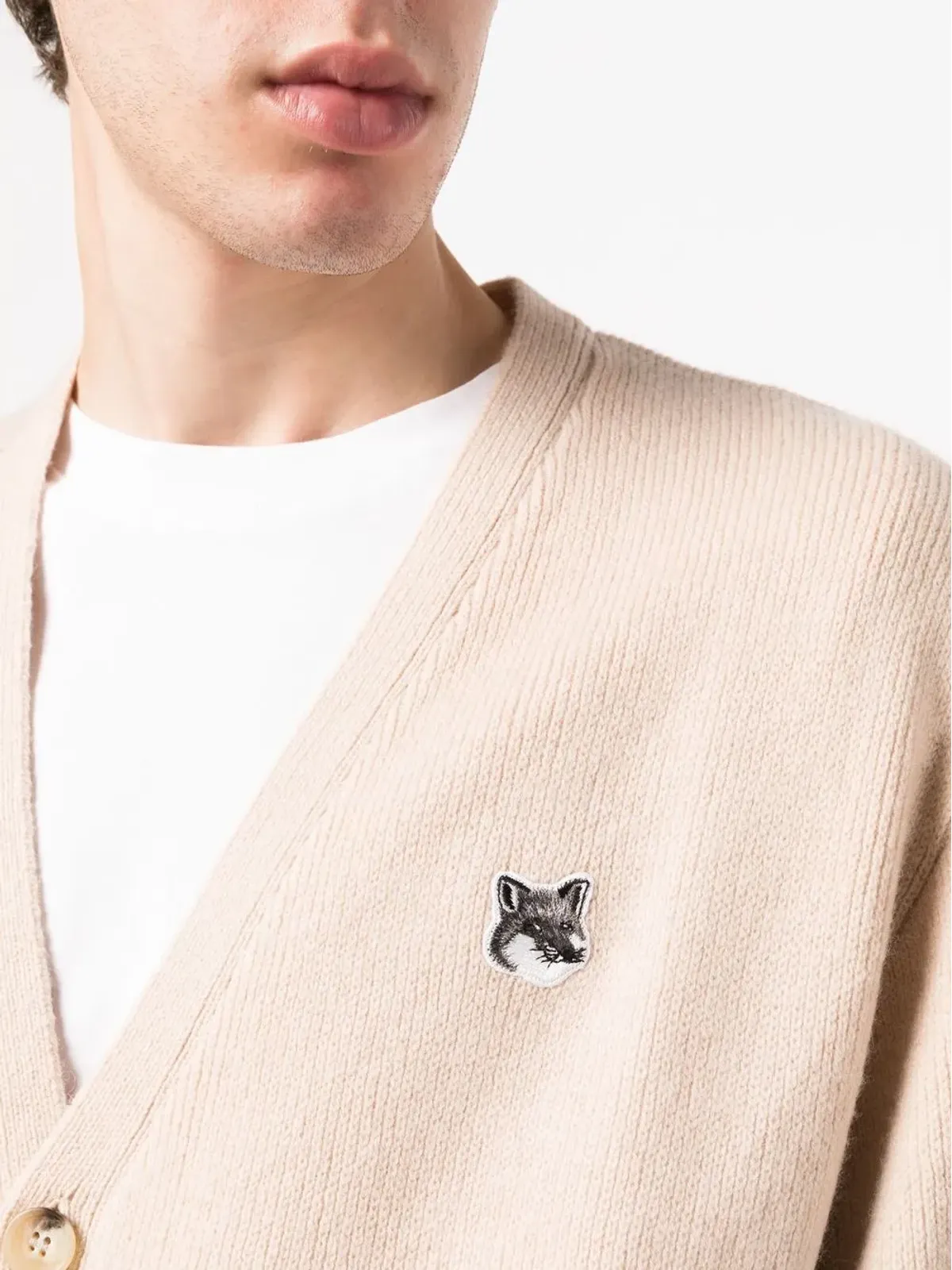 Maison Kitsuné フォックスヘッドパッチ ウールカーディガン - 画像5