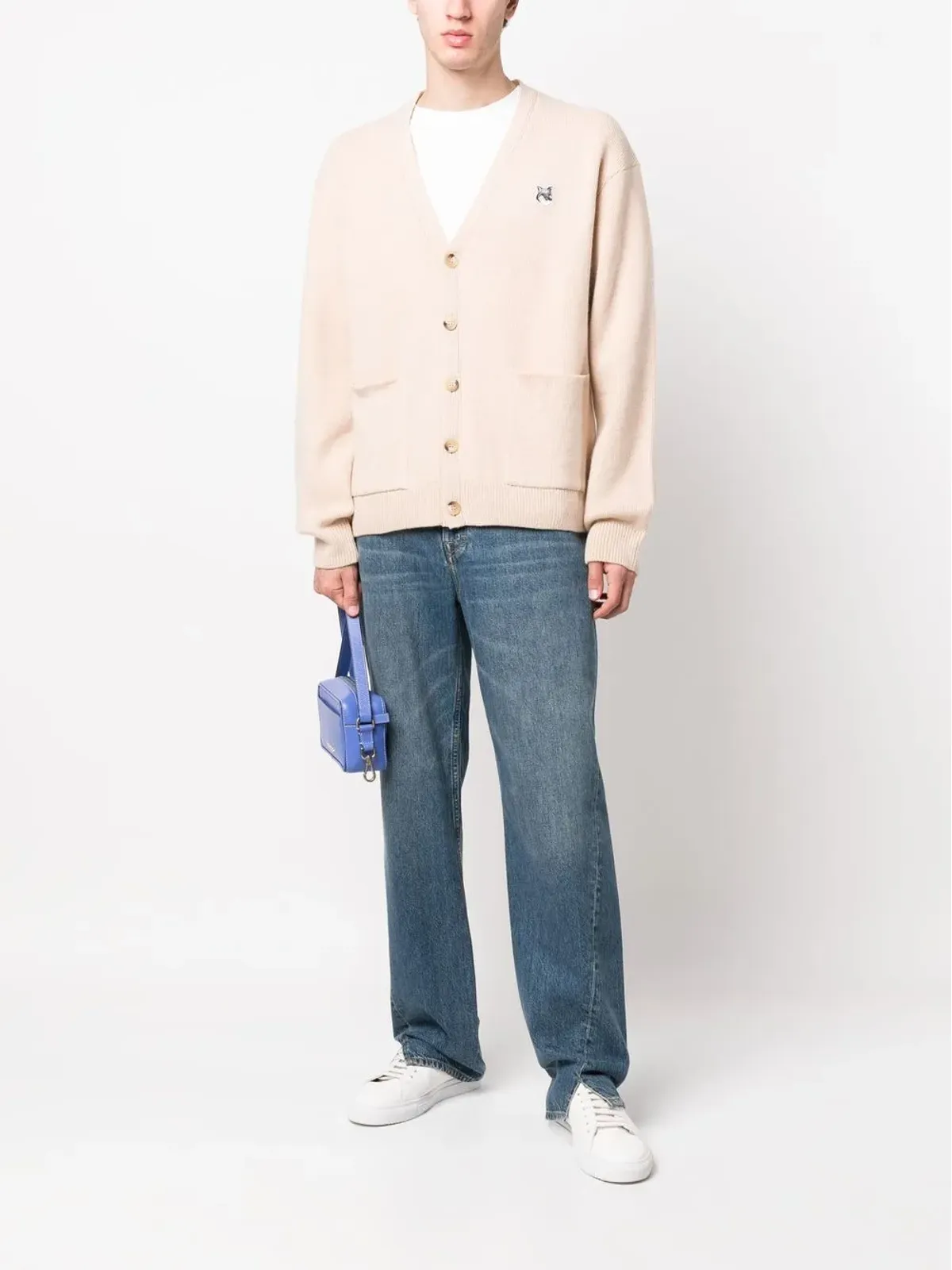 Maison Kitsuné フォックスヘッドパッチ ウールカーディガン - 画像2