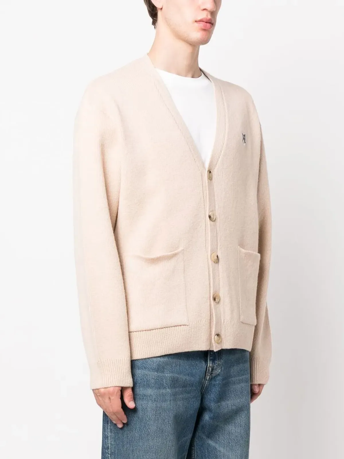 Maison Kitsuné フォックスヘッドパッチ ウールカーディガン - 画像3
