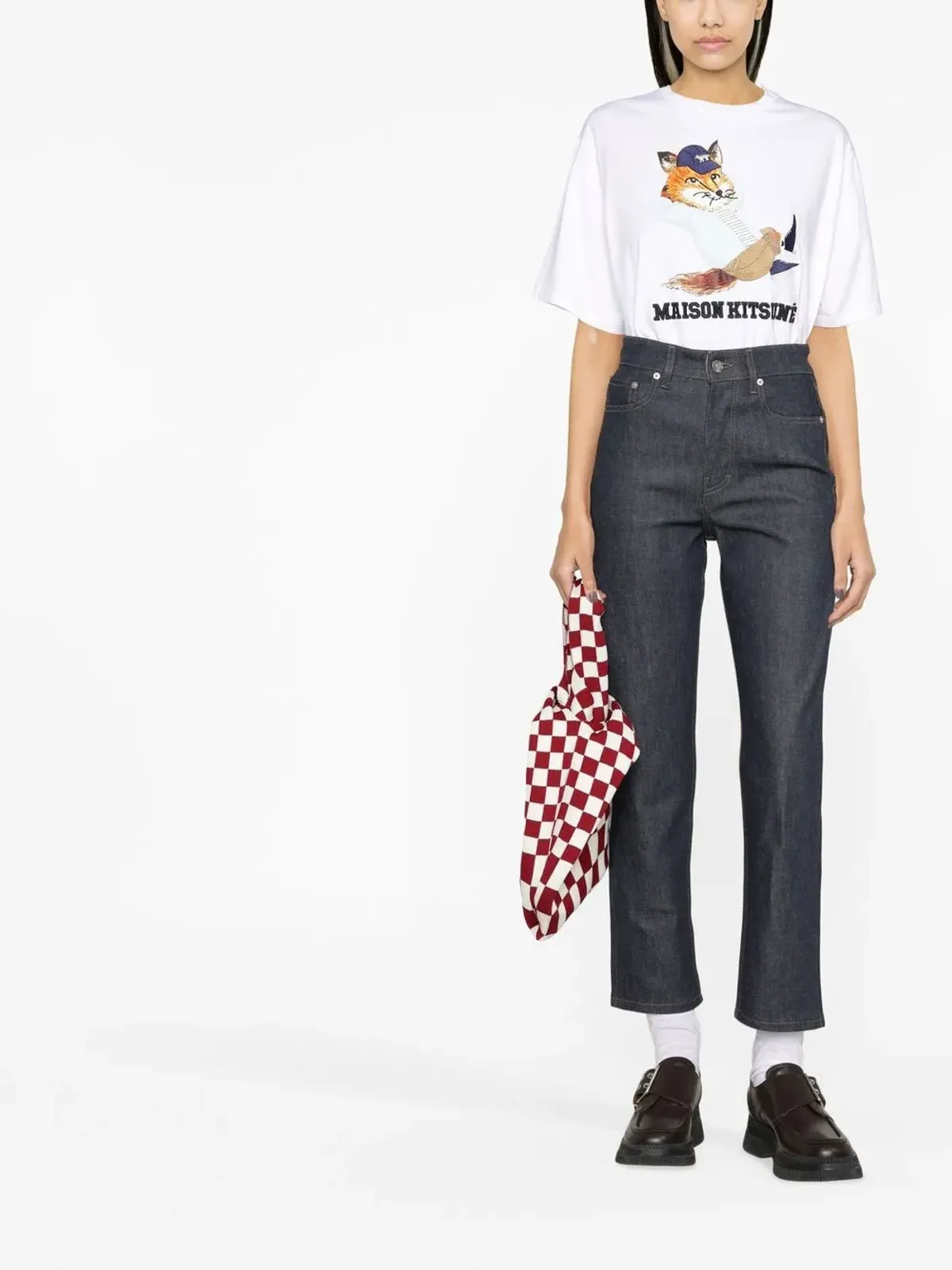 Maison Kitsuné ストレートレッグクロップドジーンズ - 画像2