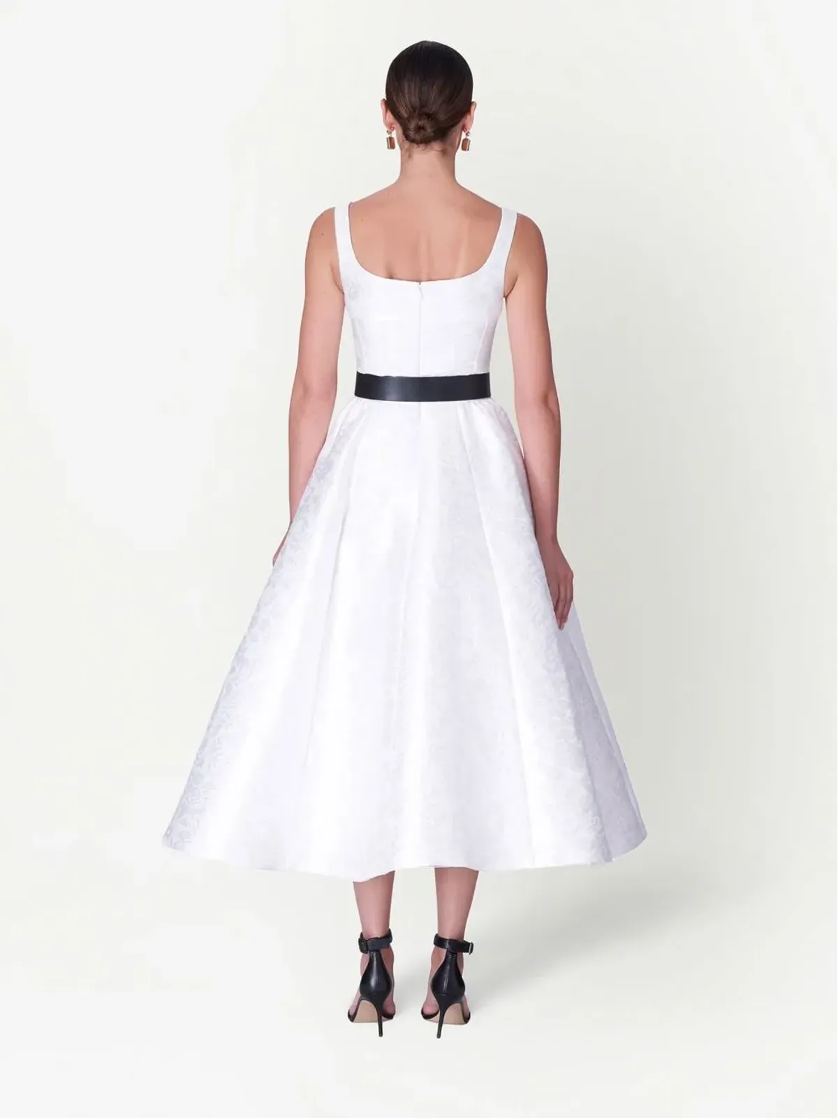 Carolina Herrera パターンジャカード ミディドレス - ホワイト - 画像3