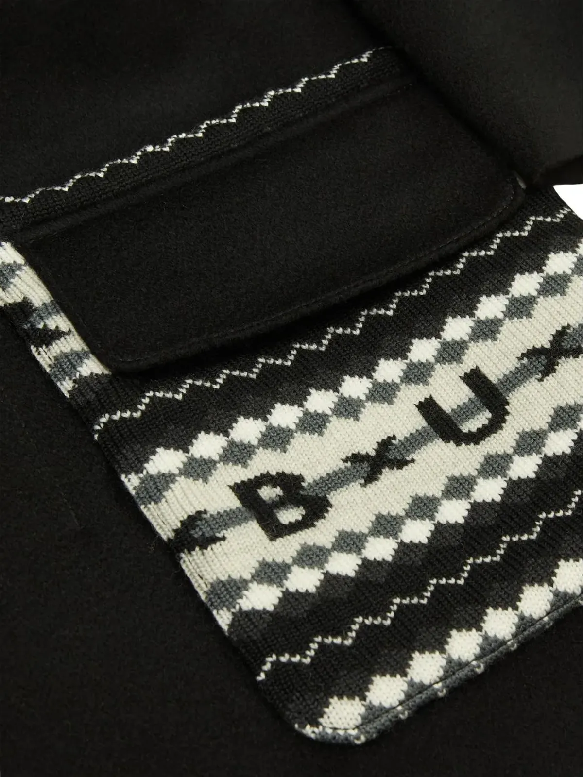 Burberry Kids ブラック フェアアイル柄 インターシャニット ロゴ入り カーコート - 画像3