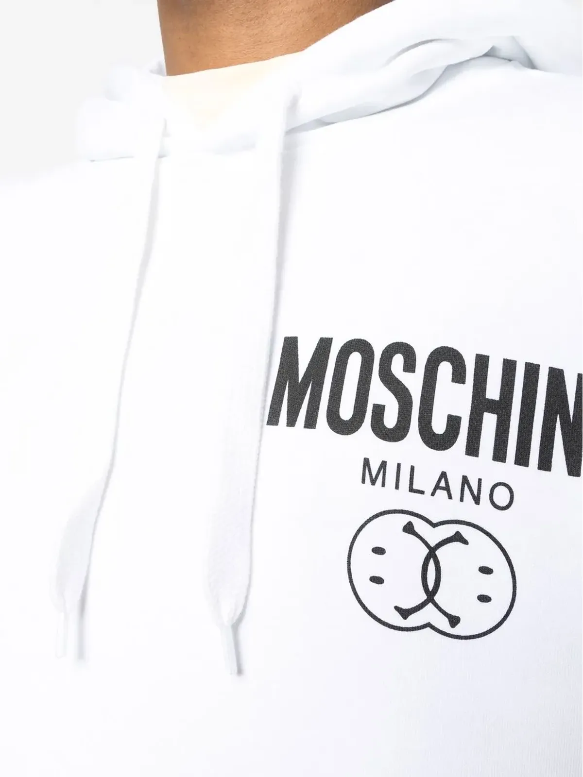 Moschino スマイルロゴプリント コットン フーディー - White - 画像5