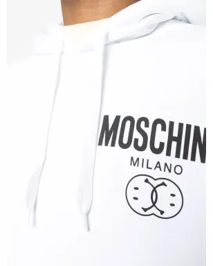 Moschino スマイルロゴプリント コットン フーディー - White - サムネイル5