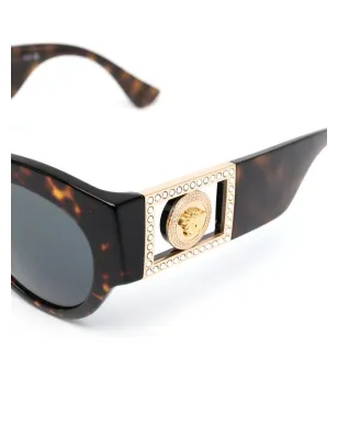 Versace Eyewear メデューサヘッド べっ甲柄サングラス - ブラウン - サムネイル3