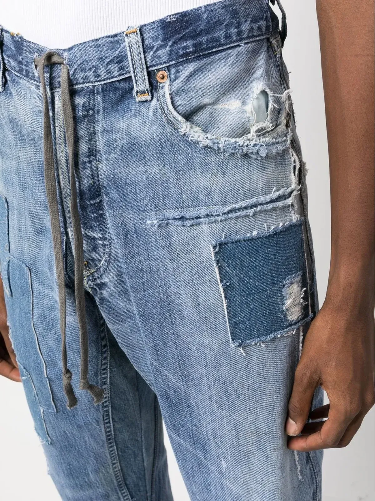Greg Lauren パッチワークディテール ストレートジーンズ - 画像5