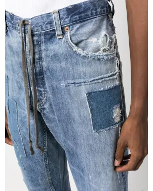 Greg Lauren パッチワークディテール ストレートジーンズ - サムネイル5