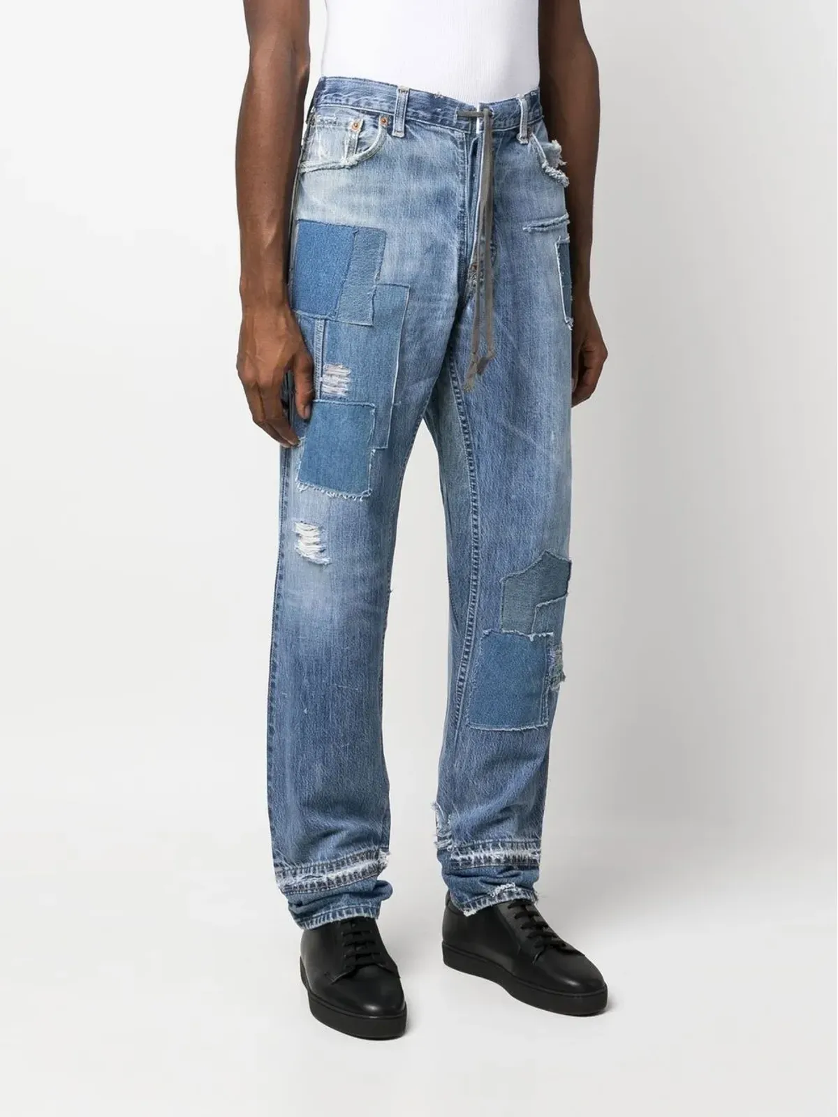 Greg Lauren パッチワークディテール ストレートジーンズ - 画像3