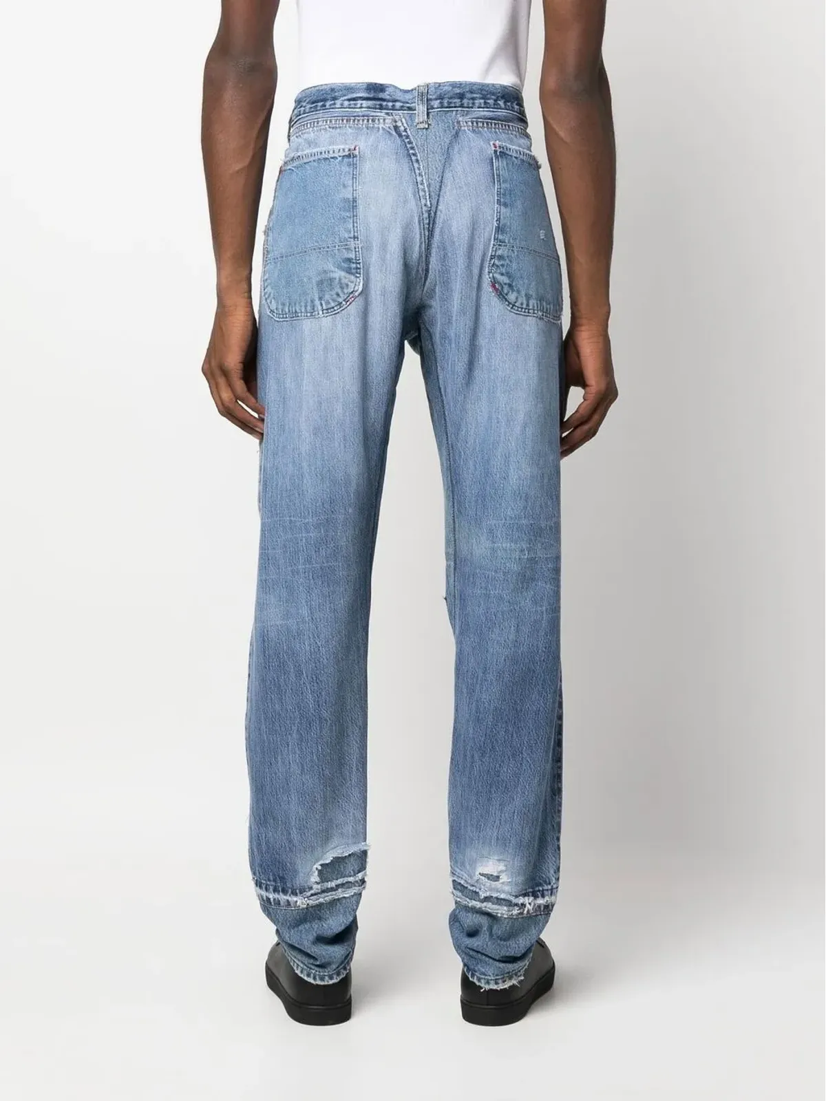 Greg Lauren パッチワークディテール ストレートジーンズ - 画像4