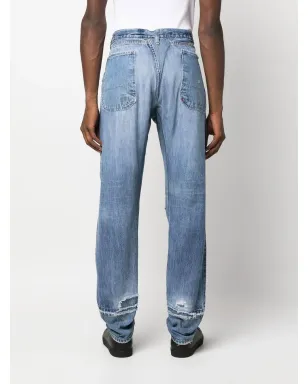 Greg Lauren パッチワークディテール ストレートジーンズ - サムネイル4