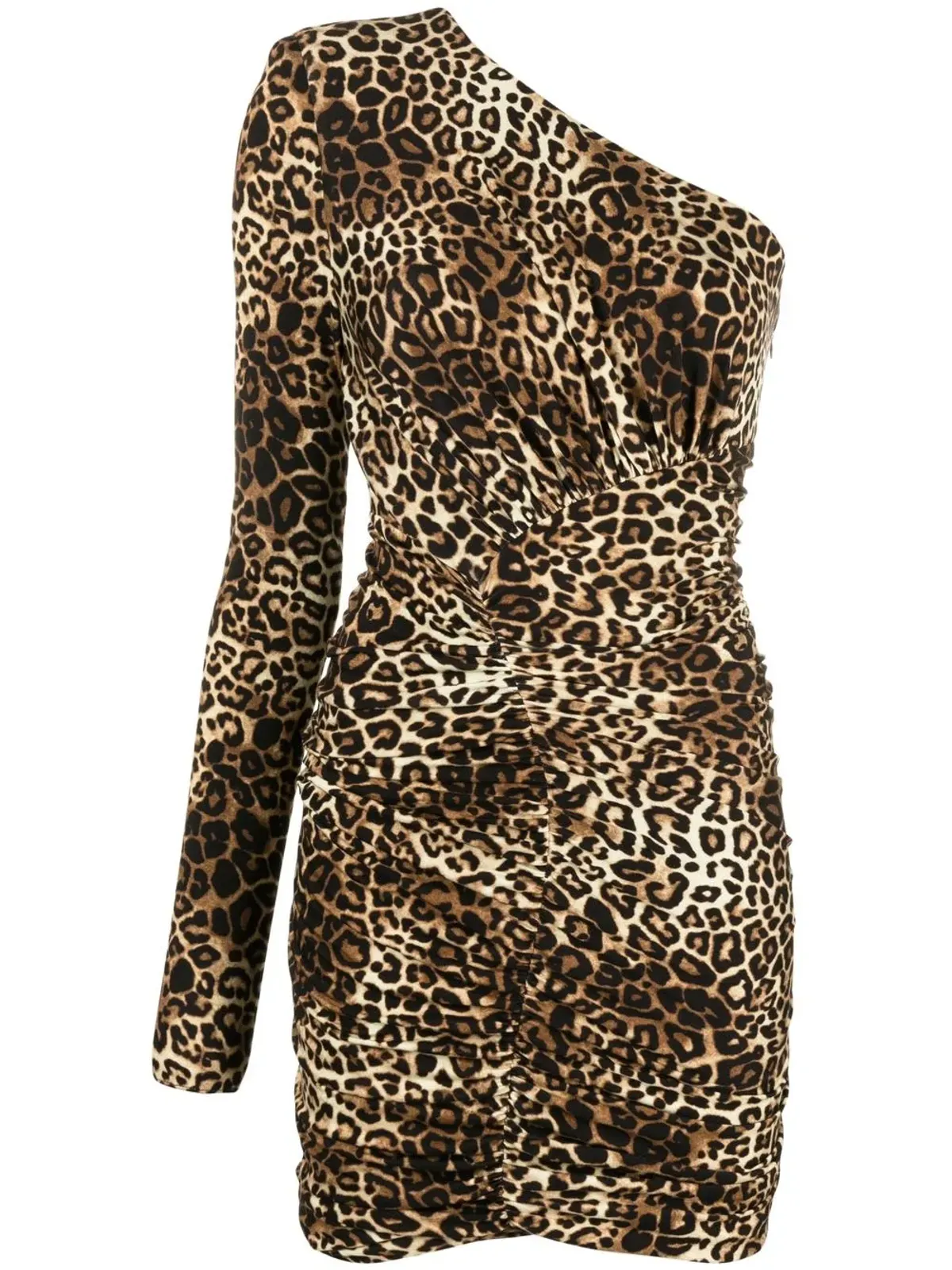 Alexandre Vauthier ワンショルダー レオパード柄ミニドレス - 画像1