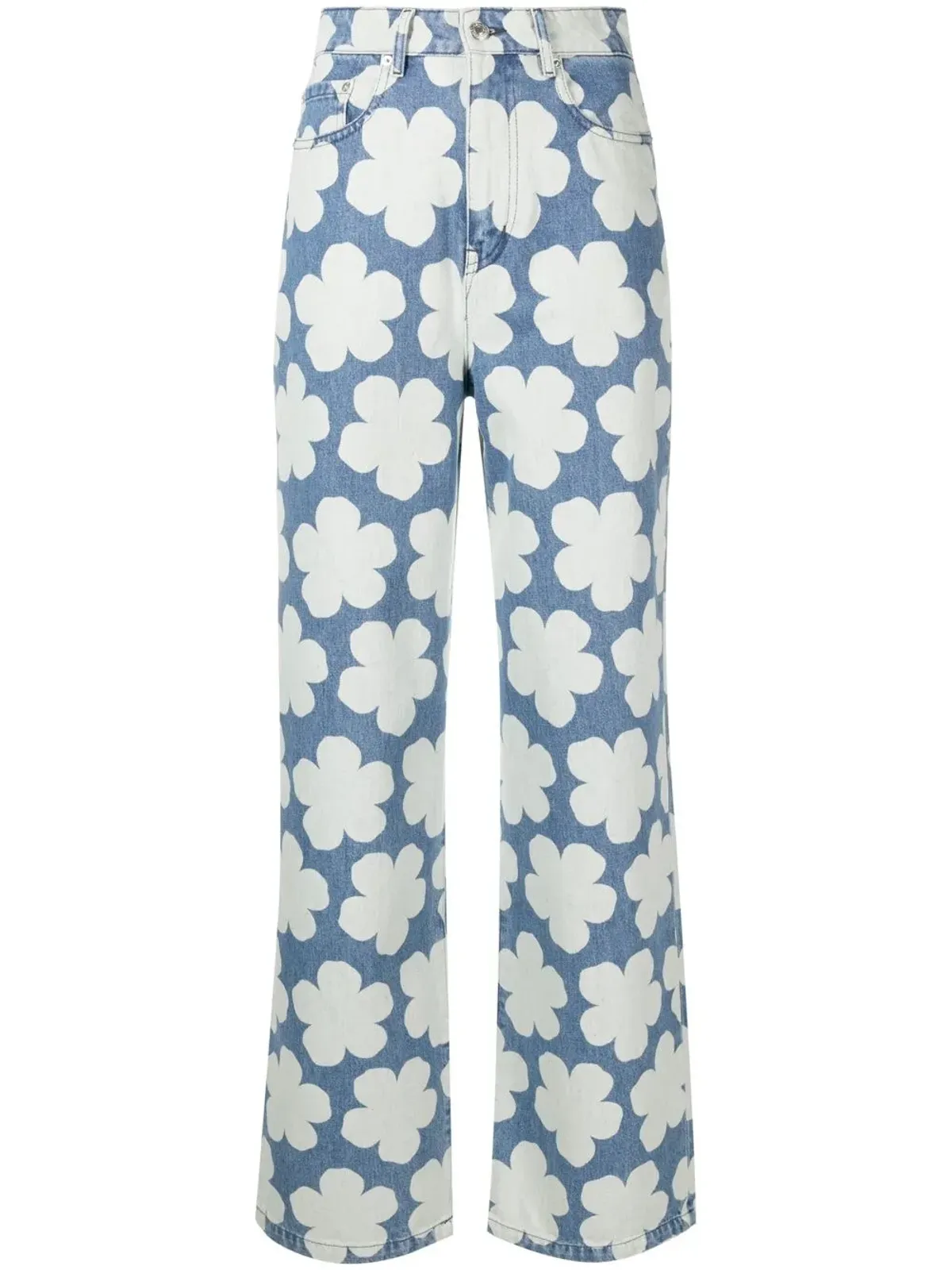 Kenzo アヤメ 花柄プリント ワイドレッグジーンズ - 画像1