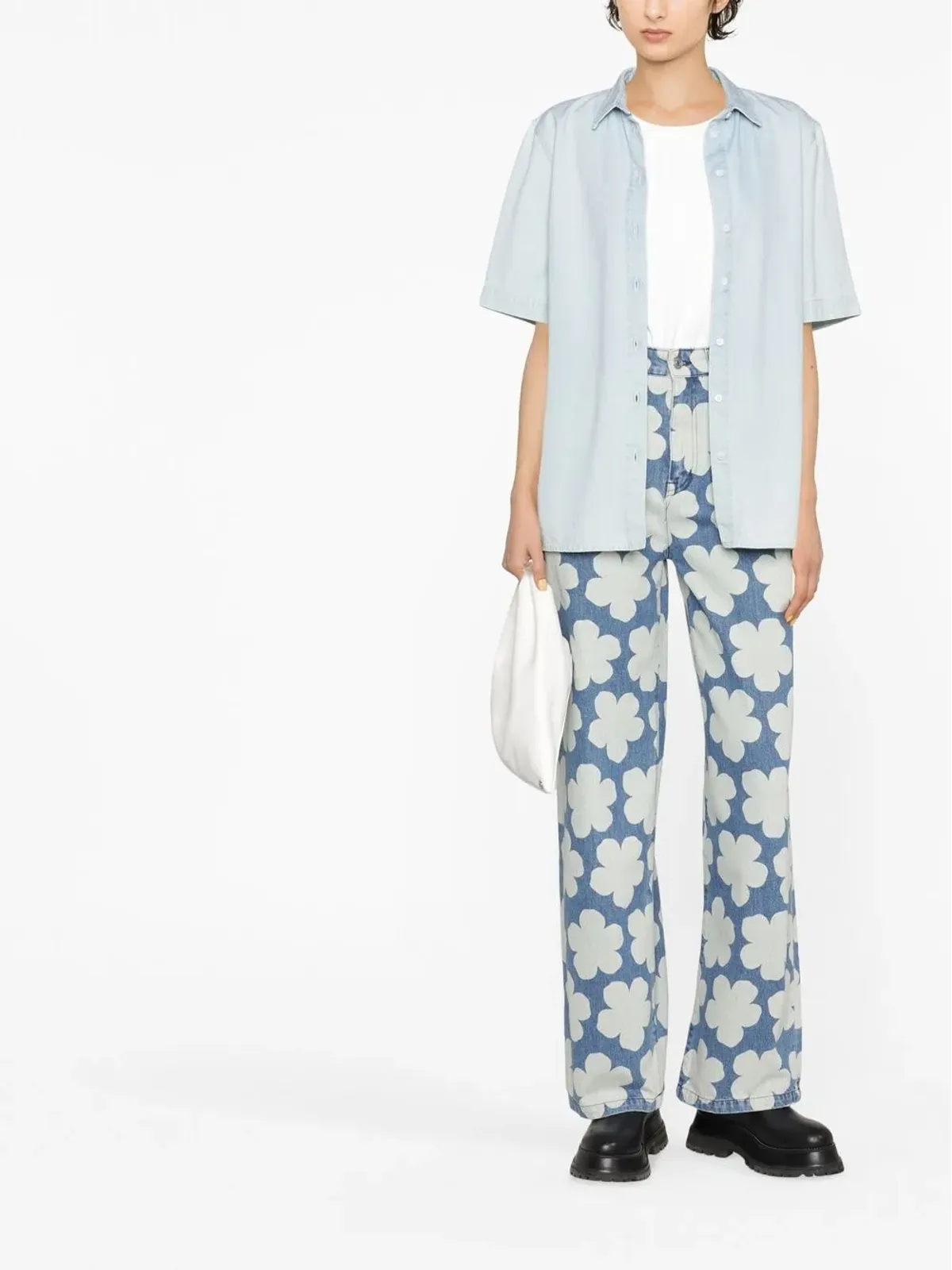 Kenzo アヤメ 花柄プリント ワイドレッグジーンズ - 画像2