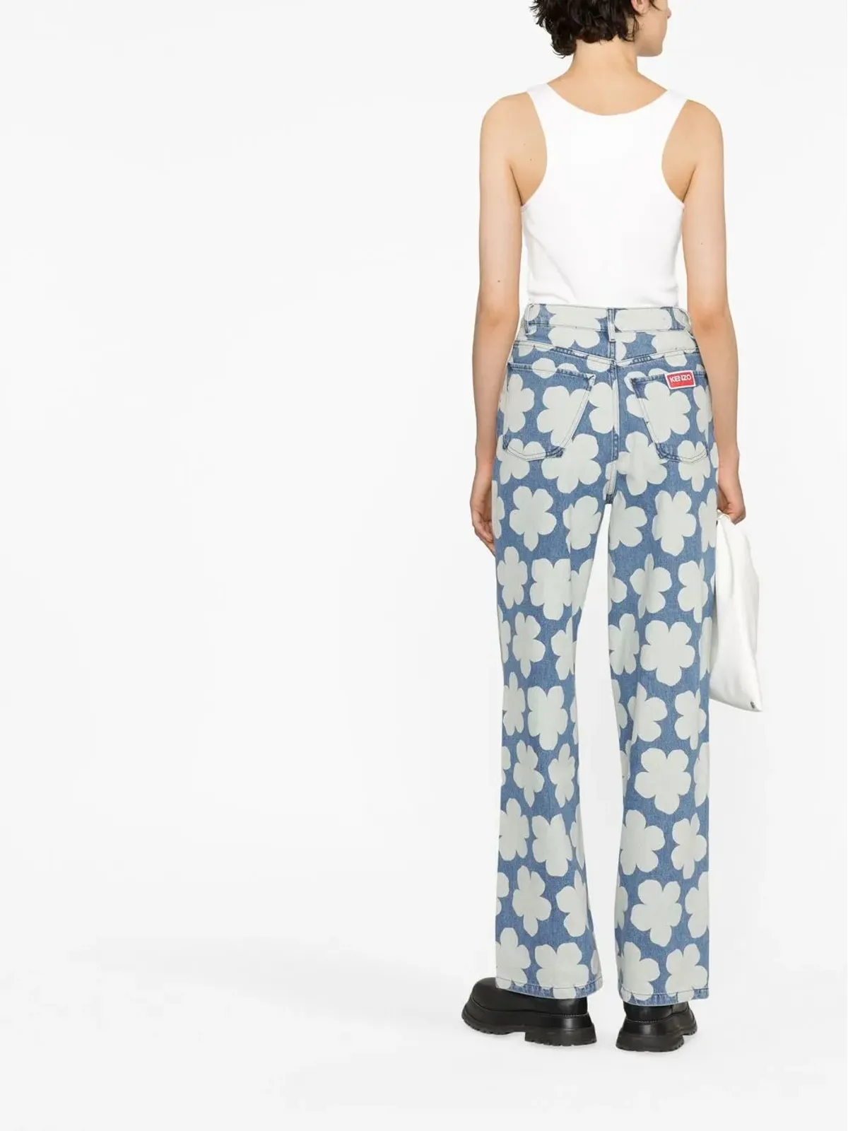 Kenzo アヤメ 花柄プリント ワイドレッグジーンズ - 画像3