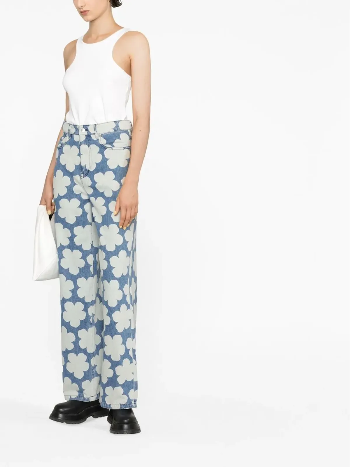 Kenzo アヤメ 花柄プリント ワイドレッグジーンズ - 画像4