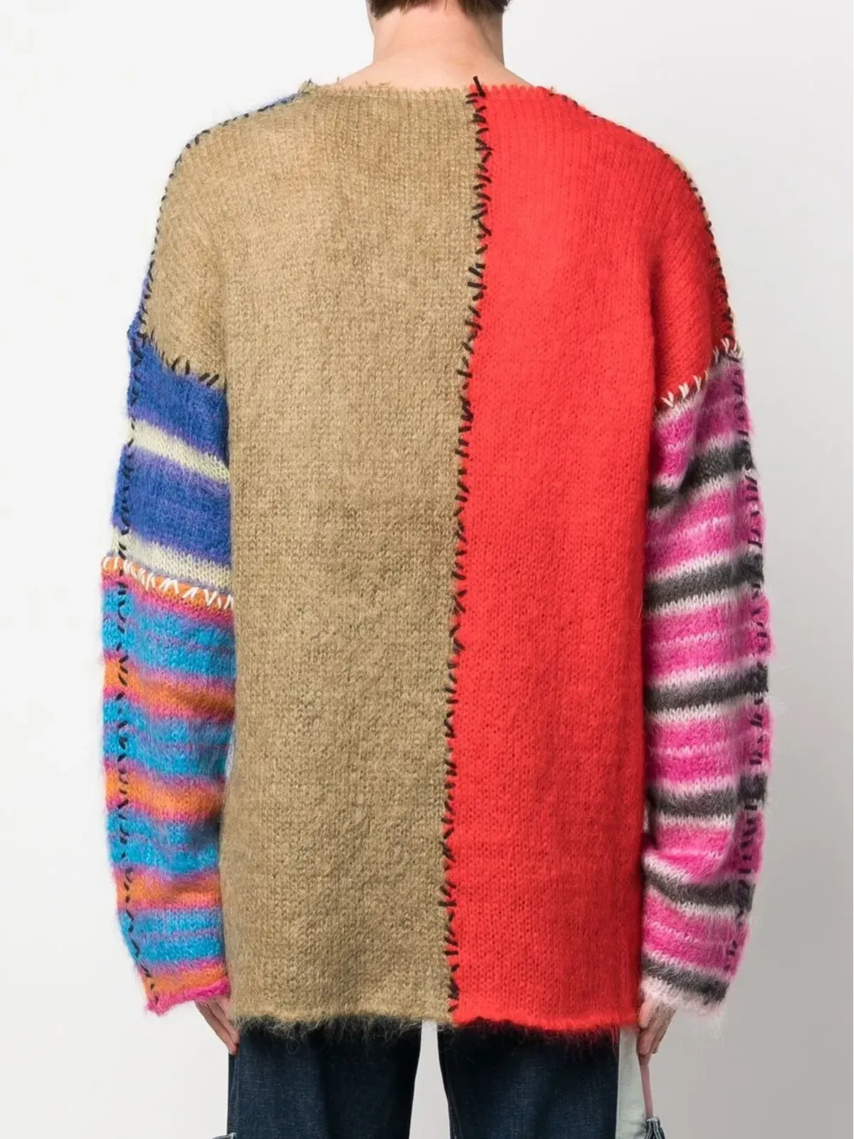 Marni オーバーサイズ パッチワーク ジャンパー ブルー - 画像4
