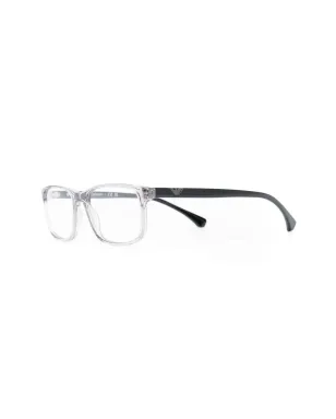 Emporio Armani 透明な矩形フレーム眼鏡 - ブラック - サムネイル2