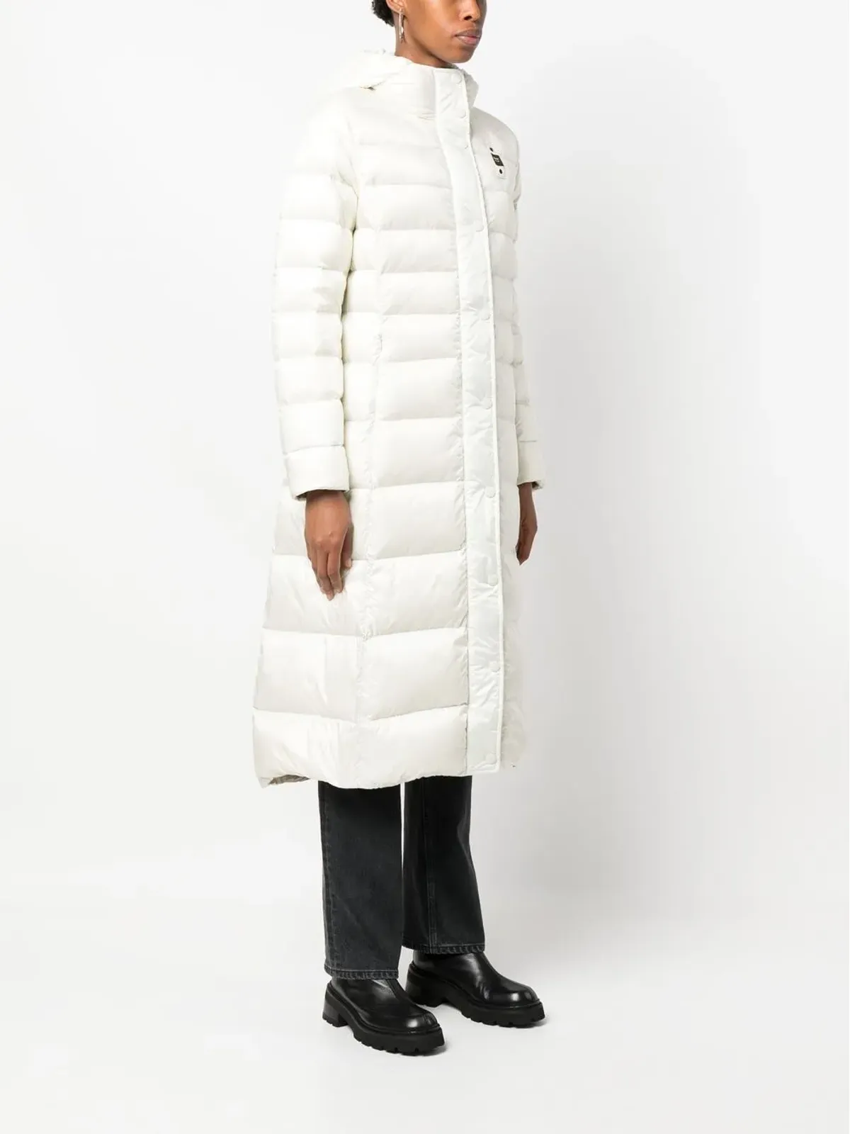 Blauer パッド入りデザインのフード付きコート - 画像3