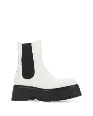 Alexander McQueen チェルシーブーツ チャンキーソール レザー ホワイト - サムネイル2