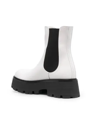 Alexander McQueen チェルシーブーツ チャンキーソール レザー ホワイト - サムネイル3
