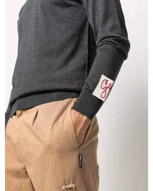 Golden Goose リブニット クルーネック スウェットシャツ（グレー） - サムネイル5