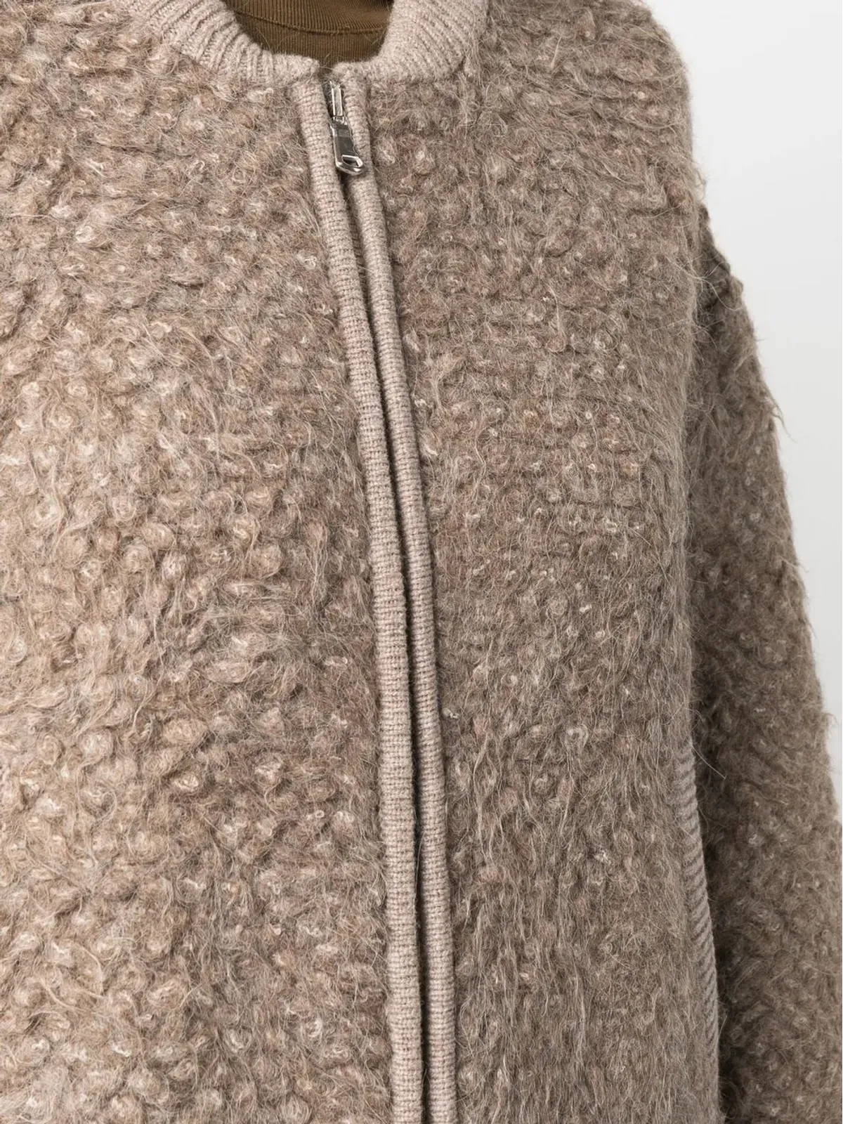 SHERPA チャンキー・ニット ジップアップ ボンバージャケット - 画像5