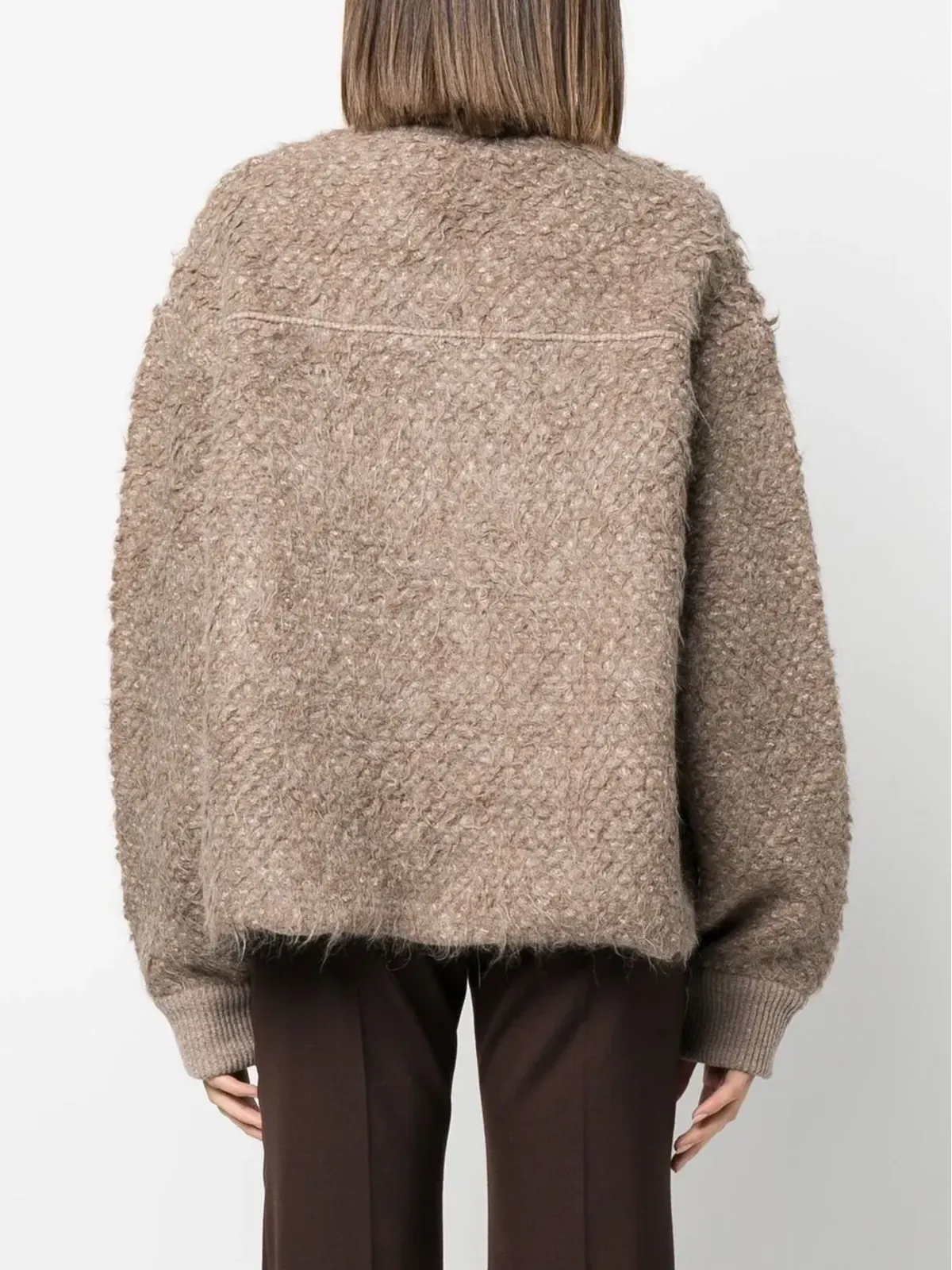 SHERPA チャンキー・ニット ジップアップ ボンバージャケット - 画像4