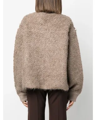 SHERPA チャンキー・ニット ジップアップ ボンバージャケット - サムネイル4