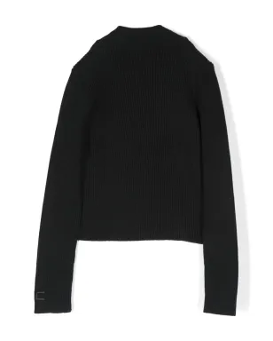 Elisabetta Franchi La Mia Bambina モックネックリブ編みジャンパー - サムネイル2