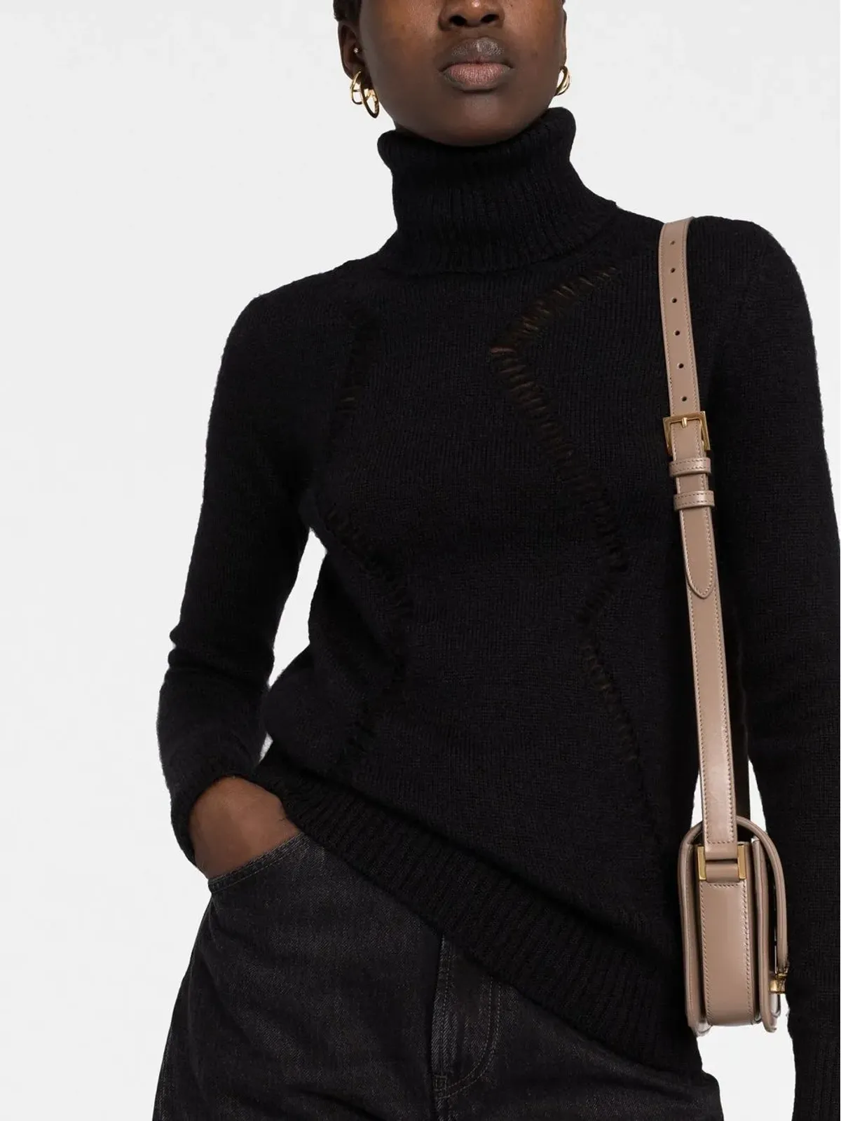 Saint Laurent カットアウト ロールネック ジャンパー - 画像3