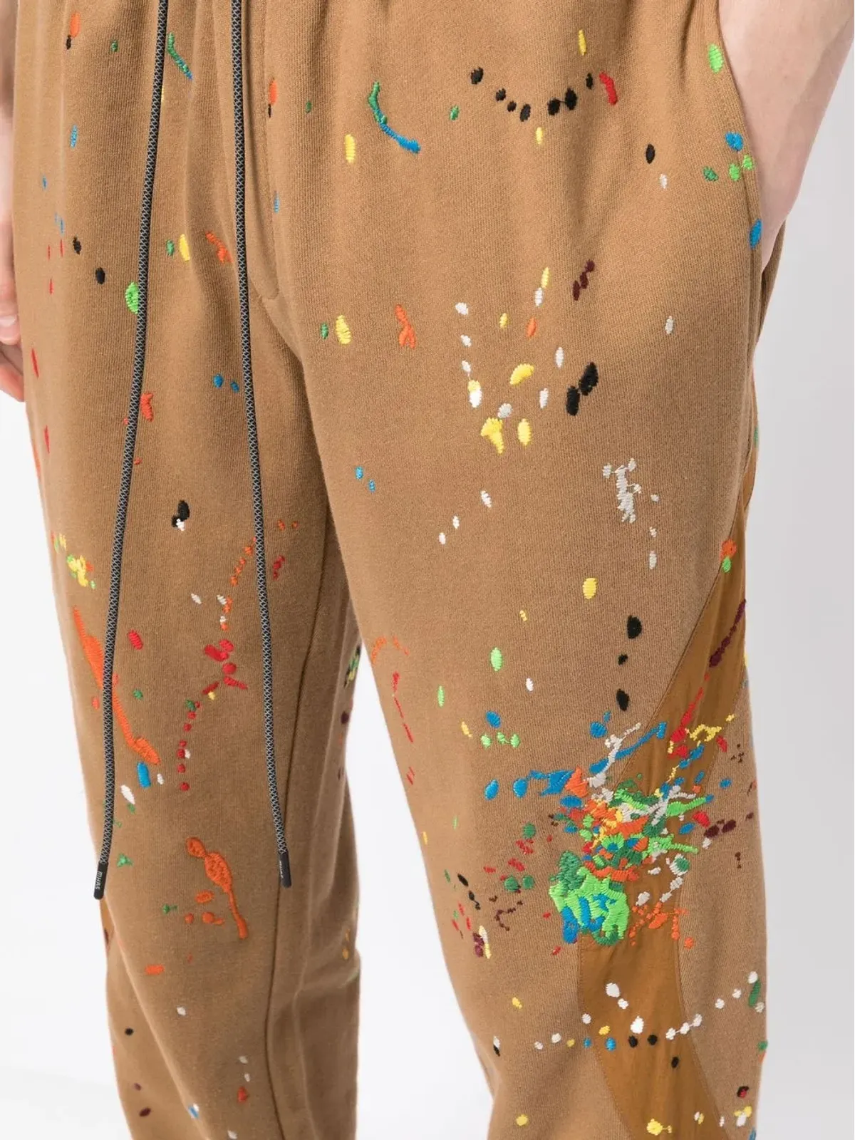 Mostly Heard Rarely Seen 歪んだペイント刺繍のトラックパンツ - 画像5