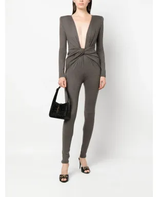 Saint Laurent ツイストディテール Vネック ジャンプスーツ - サムネイル2