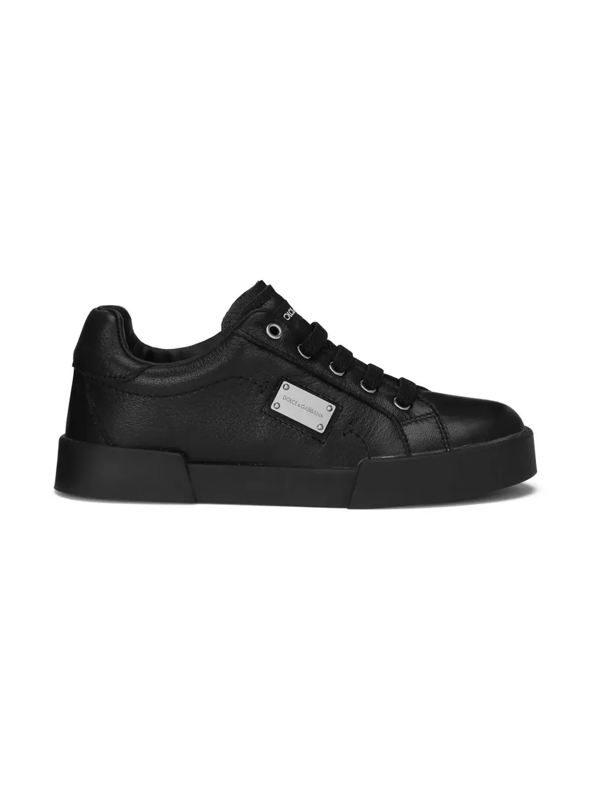 Dolce & Gabbana Kids Portofino Light レザー スニーカー ブラック - 画像2