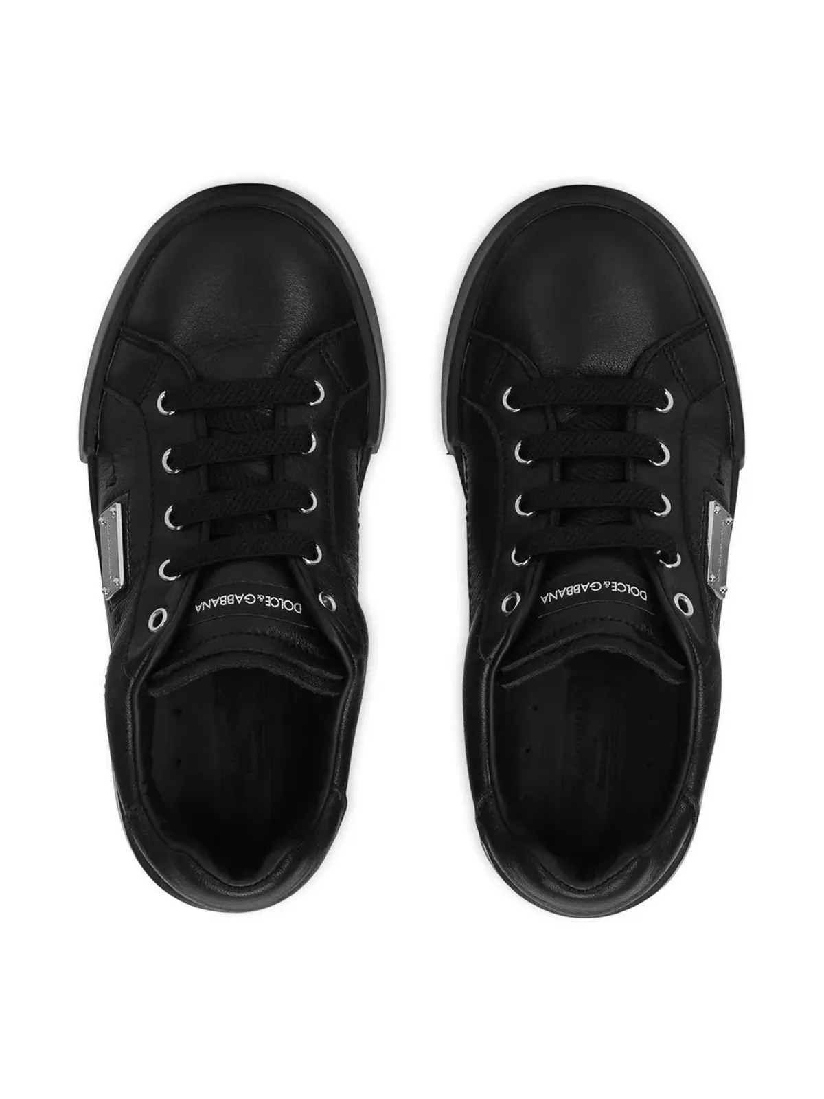 Dolce & Gabbana Kids Portofino Light レザー スニーカー ブラック - 画像4