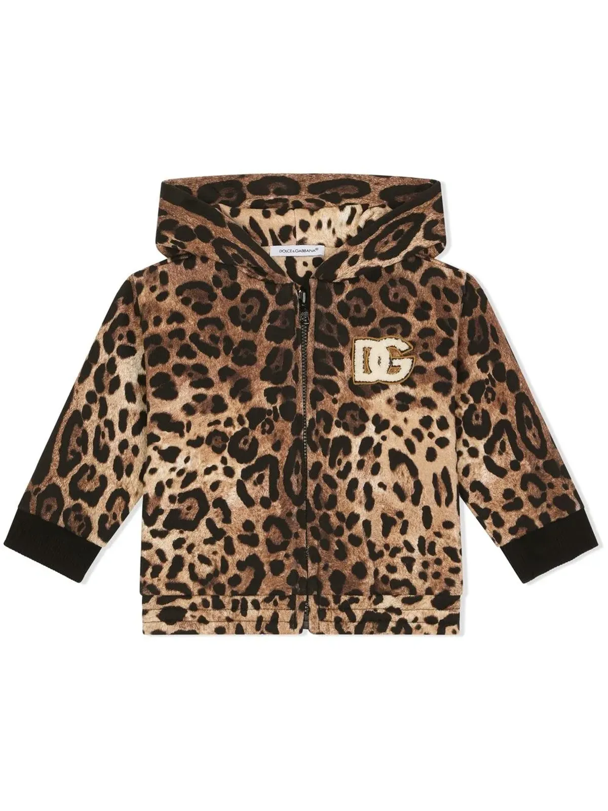 Dolce & Gabbana Kids ヒョウ柄ジップアップフーディー - 画像1