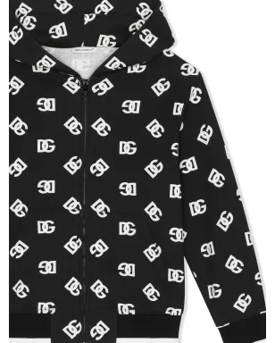 Dolce & Gabbana Kids DGロゴ ジップアップフーディー - サムネイル3
