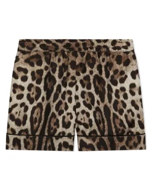 Dolce & Gabbana Kids leopard-print silk shorts - Brown - サムネイル2