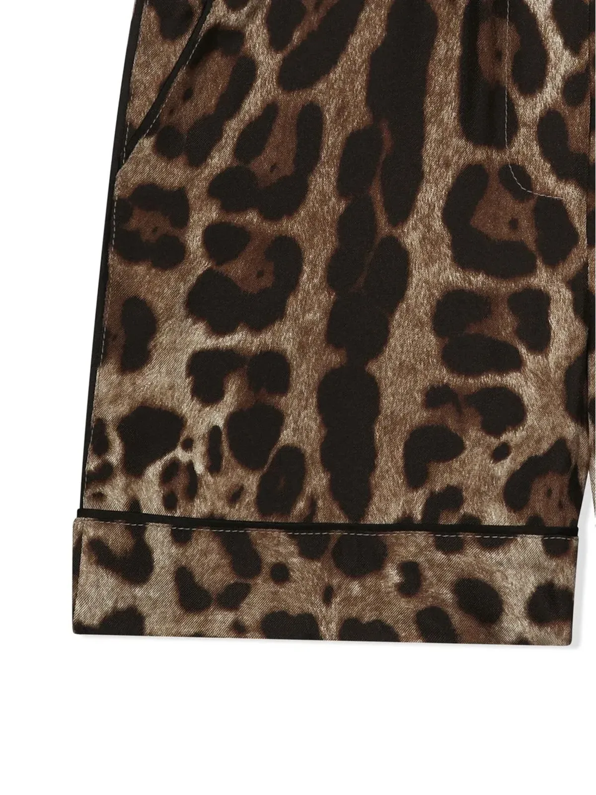 Dolce & Gabbana Kids leopard-print silk shorts - Brown - 画像3