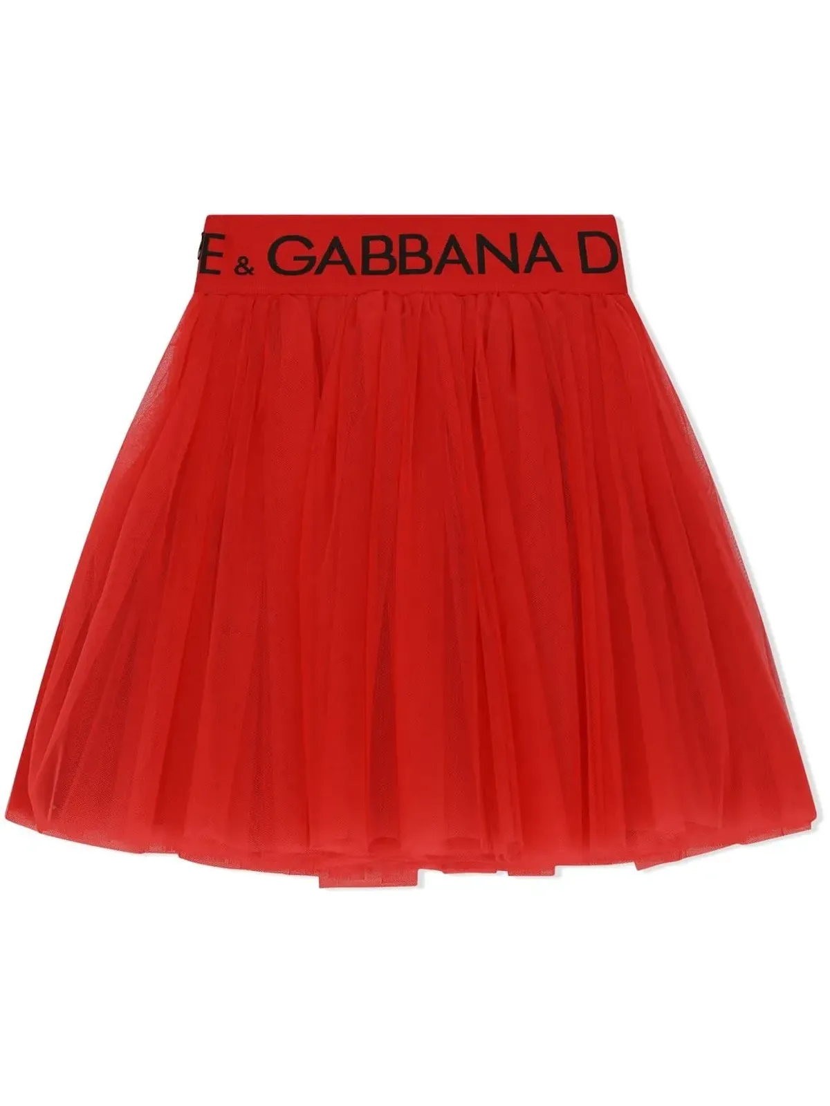 Dolce & Gabbana Kids ロゴ入りウエストバンド チュール ミディスカート - 画像2
