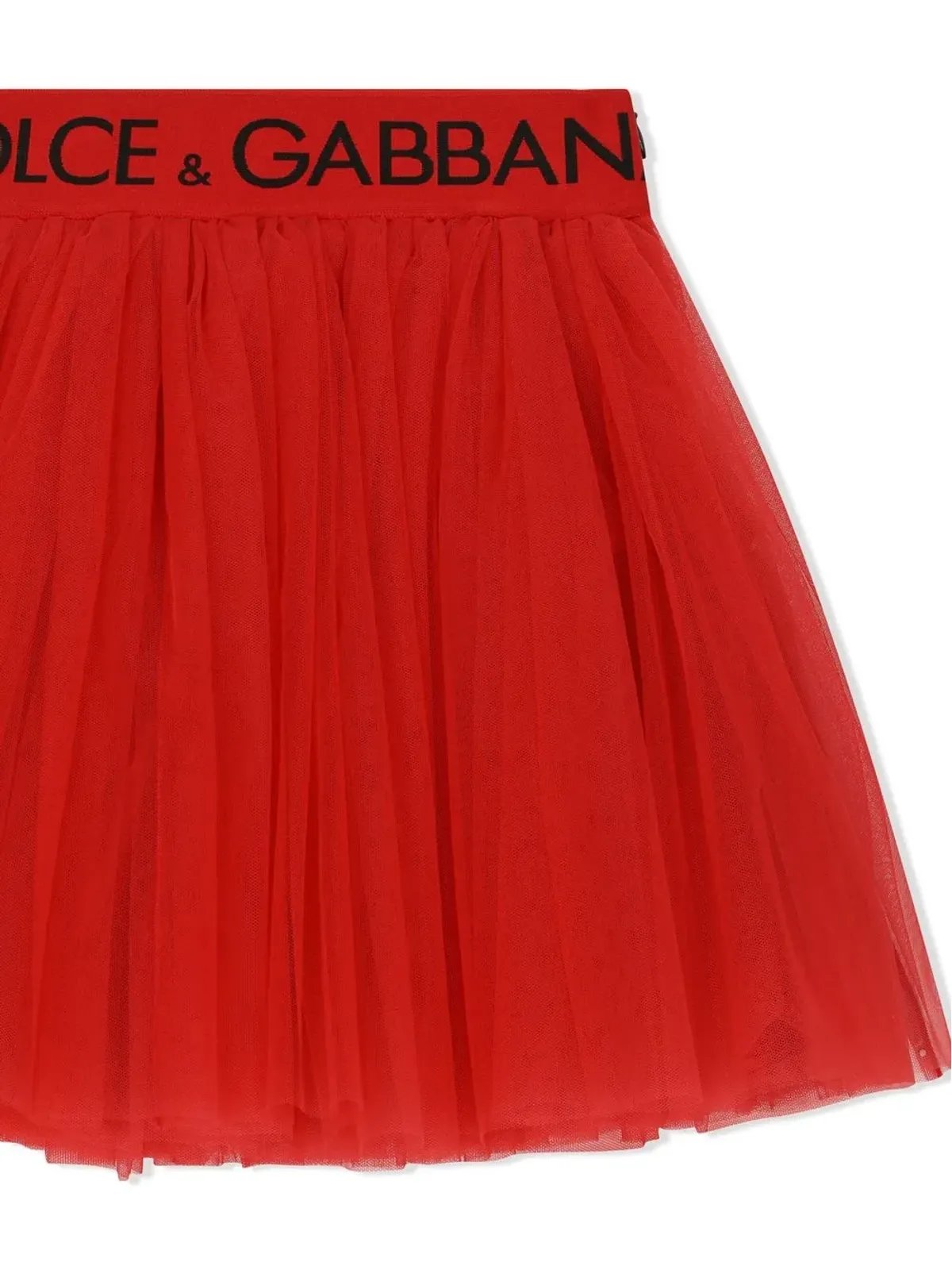 Dolce & Gabbana Kids ロゴ入りウエストバンド チュール ミディスカート - 画像3