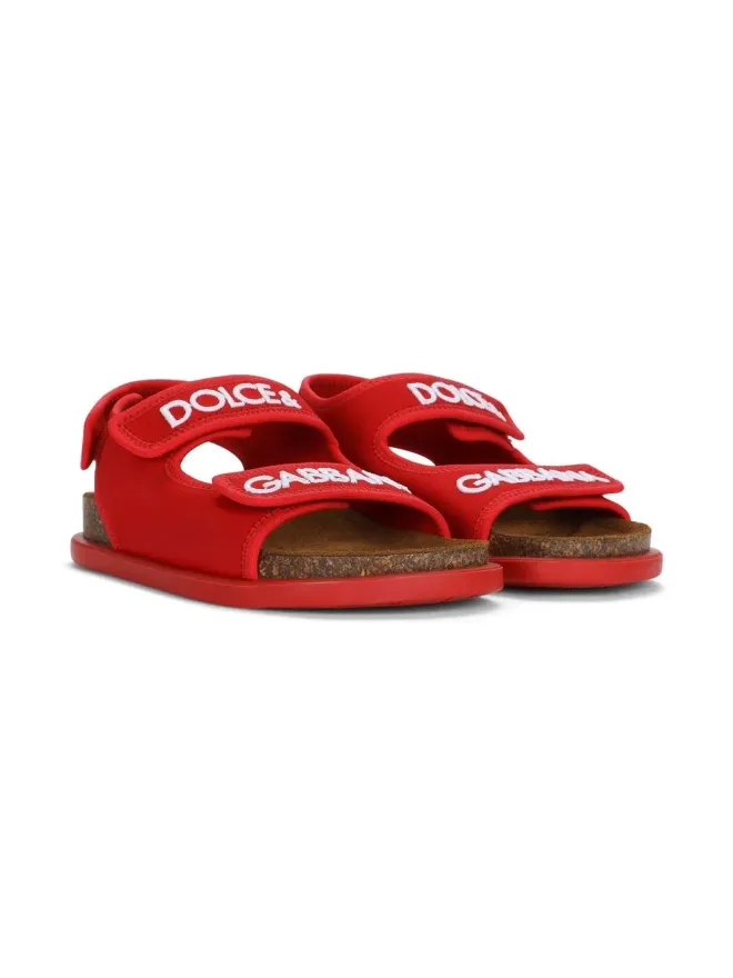 Dolce & Gabbana Kids Dolce & Gabbana Kids ロゴプリント フラットサンダルの商品画像