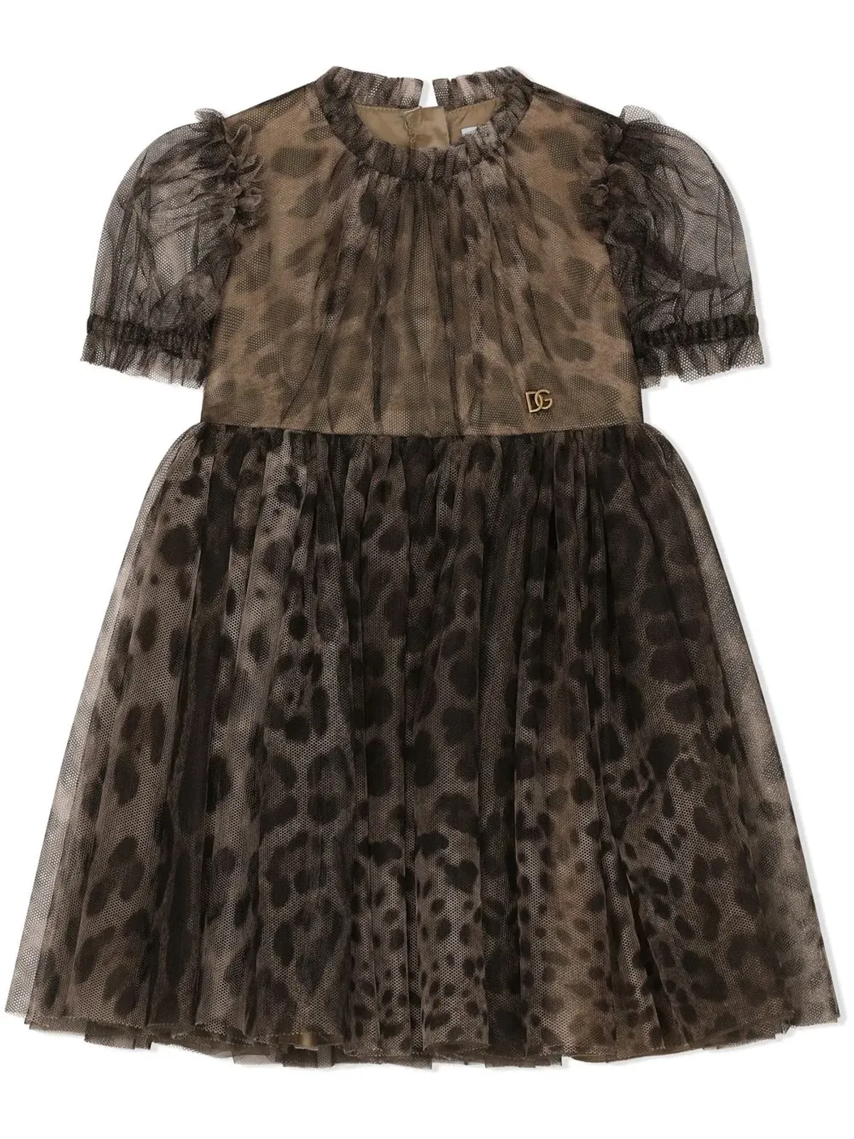 Dolce & Gabbana Kids レオパード柄チュールドレス - 画像1