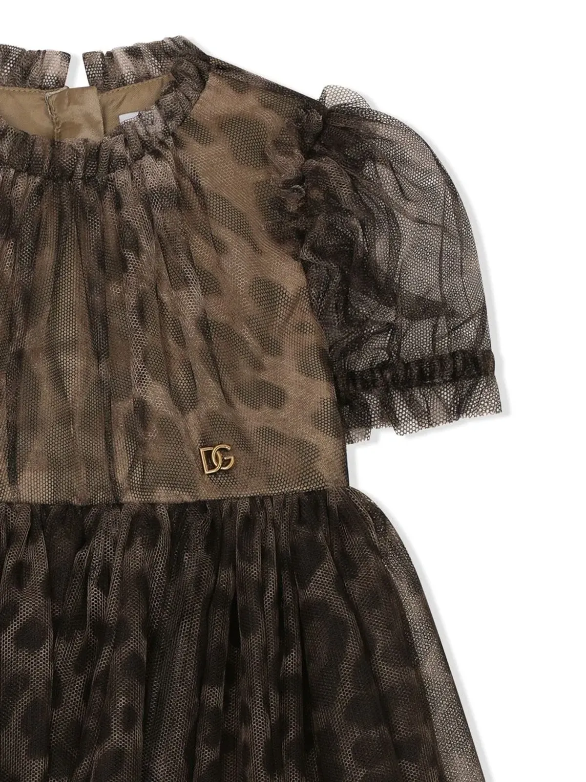 Dolce & Gabbana Kids レオパード柄チュールドレス - 画像3